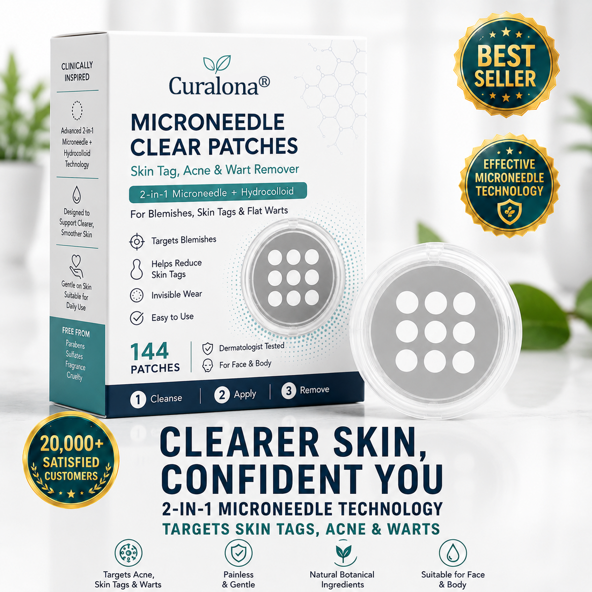 ✨Curalona®2-in-1 Microneedle & Hydrocolloid Patch🍀
