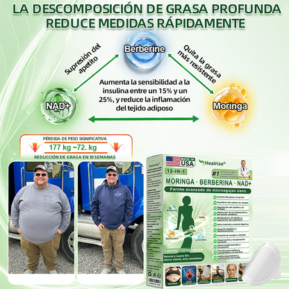 Tienda Oficial |  𝐻𝑒𝑎𝑙𝑟𝑖𝑧𝑒® 𝑴𝒐𝒓𝒊𝒏𝒈𝗮 · 𝐁𝐞𝐫𝐛𝐞𝐫𝐢𝐧𝐞 × 𝙉𝘼𝐃+ 𝟏2-en-1 𝗔𝗱𝘃𝗮𝗻𝗰𝗲𝗱 𝙉𝙖𝙣𝙤 𝙈𝙞𝙘𝙧𝙤𝙣𝙚𝙚𝐝𝐥𝐞 𝐏𝐚𝑡𝑐𝚑  (Solo una vez al día, cambios visibles en 7 días) 👨‍⚕️ Para obesidad, piel flácida, diabetes, apnea del sueño, problemas articulares y más🌺💜