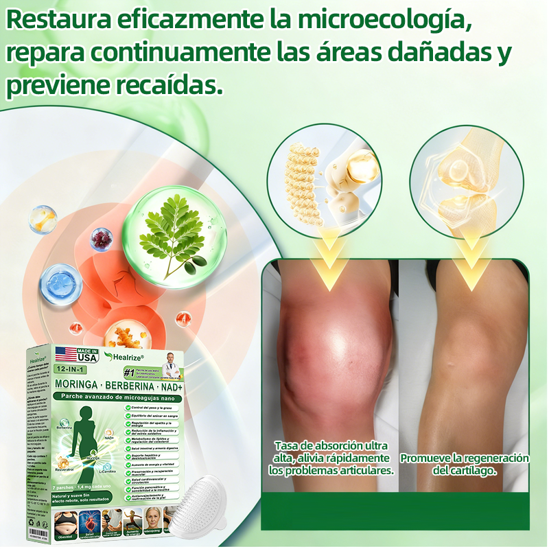 Tienda Oficial |  𝐻𝑒𝑎𝑙𝑟𝑖𝑧𝑒® 𝑴𝒐𝒓𝒊𝒏𝒈𝗮 · 𝐁𝐞𝐫𝐛𝐞𝐫𝐢𝐧𝐞 × 𝙉𝘼𝐃+ 𝟏2-en-1 𝗔𝗱𝘃𝗮𝗻𝗰𝗲𝗱 𝙉𝙖𝙣𝙤 𝙈𝙞𝙘𝙧𝙤𝙣𝙚𝙚𝐝𝐥𝐞 𝐏𝐚𝑡𝑐𝚑  (Solo una vez al día, cambios visibles en 7 días) 👨‍⚕️ Para obesidad, piel flácida, diabetes, apnea del sueño, problemas articulares y más🌺💜