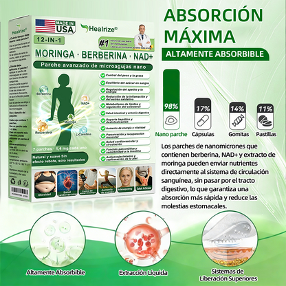 Tienda Oficial |  𝐻𝑒𝑎𝑙𝑟𝑖𝑧𝑒® 𝑴𝒐𝒓𝒊𝒏𝒈𝗮 · 𝐁𝐞𝐫𝐛𝐞𝐫𝐢𝐧𝐞 × 𝙉𝘼𝐃+ 𝟏2-en-1 𝗔𝗱𝘃𝗮𝗻𝗰𝗲𝗱 𝙉𝙖𝙣𝙤 𝙈𝙞𝙘𝙧𝙤𝙣𝙚𝙚𝐝𝐥𝐞 𝐏𝐚𝑡𝑐𝚑  (Solo una vez al día, cambios visibles en 7 días) 👨‍⚕️ Para obesidad, piel flácida, diabetes, apnea del sueño, problemas articulares y más🌺💜
