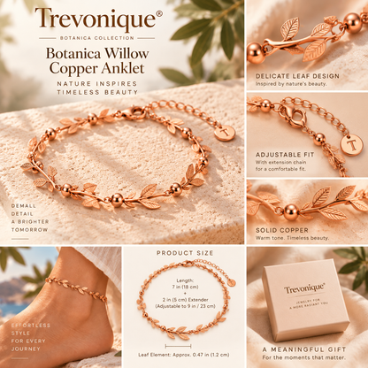Trevonique® Botanica Willow Copper Anklet