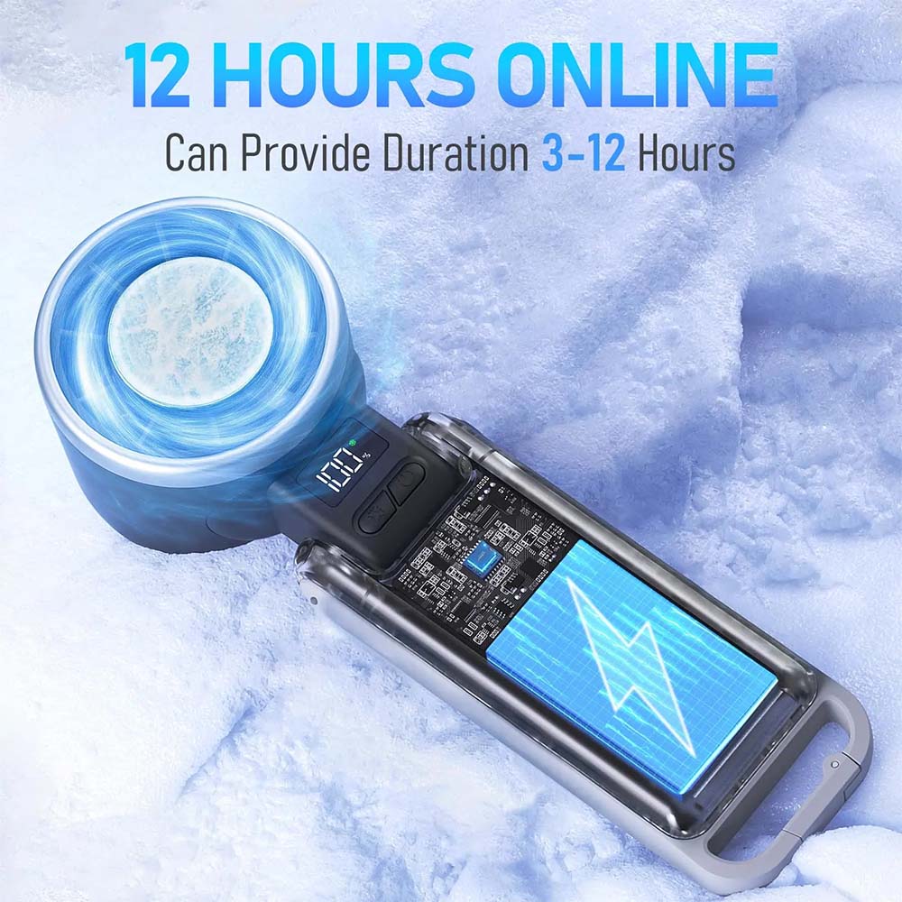 Cool Fan,Ice-CoolingTurbo Fan|5-SpeedHandheld Portable Fan -12H RechargeablePersonal Cooling Fan forTravel, Outdoor,Camping & Hiking IPerfect Gift for Him & Her(Black),Summer&PartyEssentials summerwins