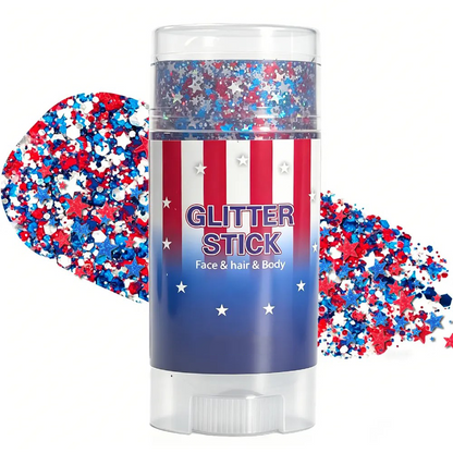 StarSpangle Sparkle 4th of July Glitter Stick: Red, White & Blue Body & Hair Sparkle
