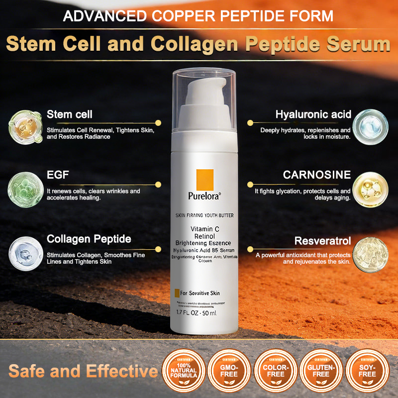 Purelora® Stem Cell Extract EGF and Copper Peptide Revitalizing Essence Cream (deeply activates the skin's internal regeneration, makes the skin firmer and smoother)