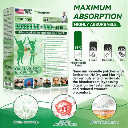 🇺🇸 𝐎𝐟𝐟𝐢𝐜𝐢𝐚𝐥 𝐔𝐒 𝐒𝐭𝐨𝐫𝐞 | 🧑‍⚕️🩺𝐇𝐞𝐚𝐥𝐫𝐢𝐳𝐞® Moringa · Berberine × NAD+ 𝟏𝟎-𝐢𝐧-𝟏 𝐀𝐝𝐯𝐚𝐧𝐜𝐞𝐝 𝐍𝐚𝐧𝐨 𝐌𝐢𝐜𝐫𝐨𝐧𝐞𝐞𝐝𝐥𝐞 𝐏𝐚𝐭𝐜𝐡 — 𝐎𝐧𝐜𝐞 𝐃𝐚𝐢𝐥𝐲, 𝐕𝐢𝐬𝐢𝐛𝐥𝐞 𝐑𝐞𝐬𝐮𝐥𝐭𝐬 𝐢𝐧 𝟕 𝐃𝐚𝐲𝐬