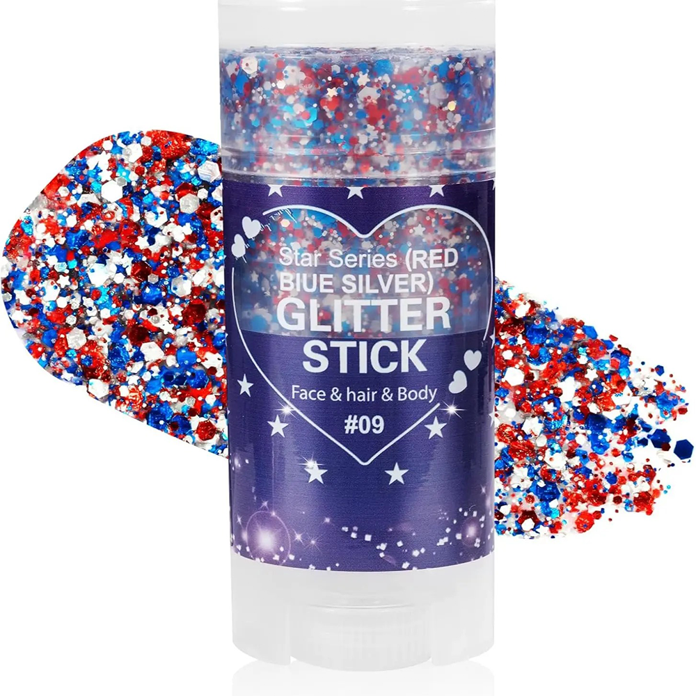 StarSpangle Sparkle 4th of July Glitter Stick: Red, White & Blue Body & Hair Sparkle