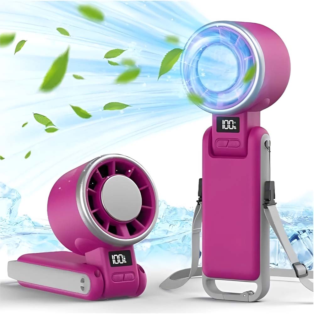 Cool Fan,Ice-CoolingTurbo Fan|5-SpeedHandheld Portable Fan -12H RechargeablePersonal Cooling Fan forTravel, Outdoor,Camping & Hiking IPerfect Gift for Him & Her(Black),Summer&PartyEssentials summerwins