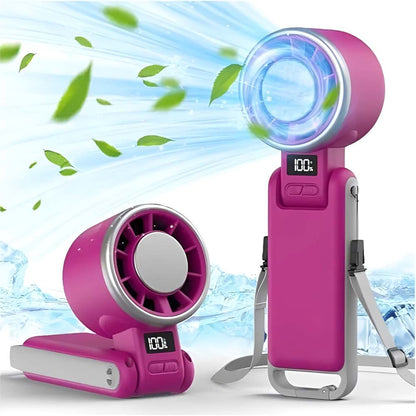 Cool Fan,Ice-CoolingTurbo Fan|5-SpeedHandheld Portable Fan -12H RechargeablePersonal Cooling Fan forTravel, Outdoor,Camping & Hiking IPerfect Gift for Him & Her(Black),Summer&PartyEssentials summerwins