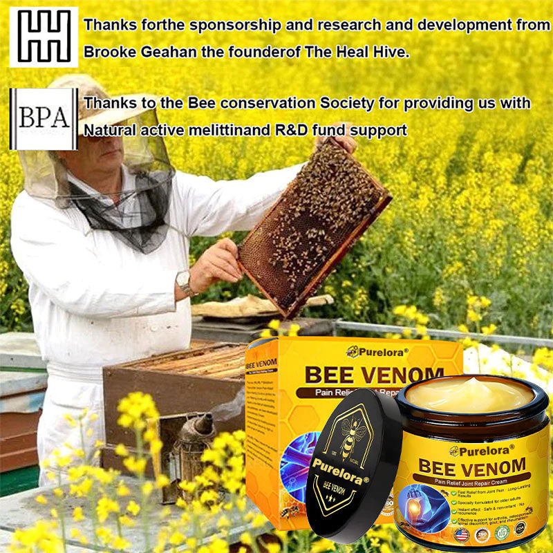 Official U.S Store🇺🇸Purelora® Bee Venom Pain Relief Joint Repair Cream 🐝🐝(Fast Acting Pain Relief, Inflammation Reduction & Bone Support)