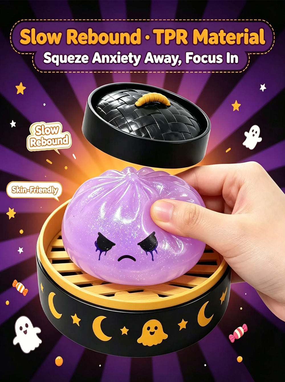 🎃 No Tricks, Just Squishy Treats! 🍬 Your Halloween Favorite Is On The Way 👻 Safe, Soft & Fun For All Ages（⚠️ Non-Candy Gift）