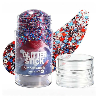StarSpangle Sparkle 4th of July Glitter Stick: Red, White & Blue Body & Hair Sparkle