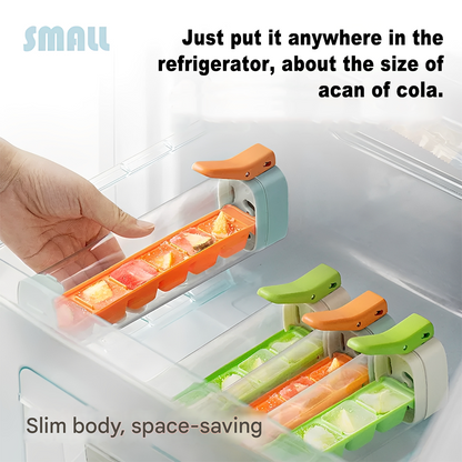 Self-Made Small Single-Hand Press Ice Tray, Simple 6-Cavity Refrigerator Ice Cube Mold, Easy-To-Use Ice Maker for Home Kitchen