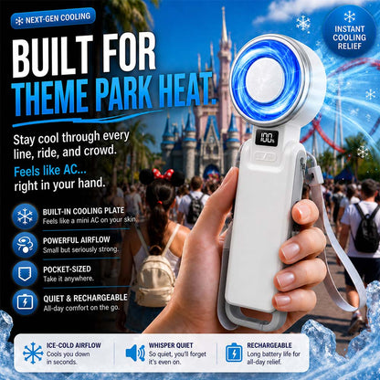 Cool Fan,Ice-CoolingTurbo Fan|5-SpeedHandheld Portable Fan -12H RechargeablePersonal Cooling Fan forTravel, Outdoor,Camping & Hiking IPerfect Gift for Him & Her(Black),Summer&PartyEssentials summerwins