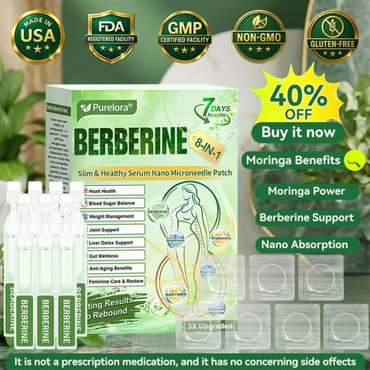 🏥FDA Certified|  𝐏𝐮𝐫𝐞𝐥𝐨𝐫𝐚® 𝐁𝐞𝐫𝐛𝐞𝐫𝐢𝐧𝐞 𝟖-𝐈𝐍-𝟏 𝐒𝐥𝐢𝐦 & 𝐇𝐞𝐚𝐥𝐭𝐡𝐲 𝐒𝐞𝐫𝐮𝐦 𝐍𝐚𝐧𝐨 𝐌𝐢𝐜𝐫𝐨𝐧𝐞𝐞𝐝𝐥𝐞 𝐏𝐚𝐭𝐜𝐡 (𝐎𝐧𝐜𝐞 𝐃𝐚𝐢𝐥𝐲, 𝐯𝐢𝐬𝐢𝐛𝐥𝐞 𝐜𝐡𝐚𝐧𝐠𝐞𝐬 𝐢𝐧 𝟕 𝐝𝐚𝐲𝐬）✅ 𝐎𝐛𝐞𝐬𝐢𝐭𝐲, 𝐃𝐢𝐚𝐛𝐞𝐭𝐞𝐬, 𝐒𝐥𝐞𝐞𝐩 𝐀𝐩𝐧𝐞𝐚, 𝐀𝐧𝐝 𝐉𝐨𝐢𝐧𝐭 𝐈𝐬𝐬𝐮𝐞𝐬