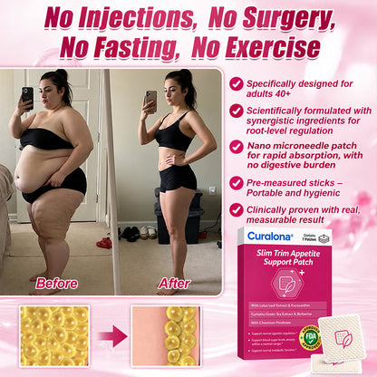 【10-in-1 Botanical Support 🌿】Curalona® Slim Trim Appetite Support Patch (💧 Just Once a Day · 7-Day Supply) ✅ Supports Appetite Regulation, Metabolic Wellness & Daily Energy