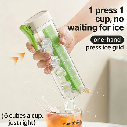 Self-Made Small Single-Hand Press Ice Tray, Simple 6-Cavity Refrigerator Ice Cube Mold, Easy-To-Use Ice Maker for Home Kitchen