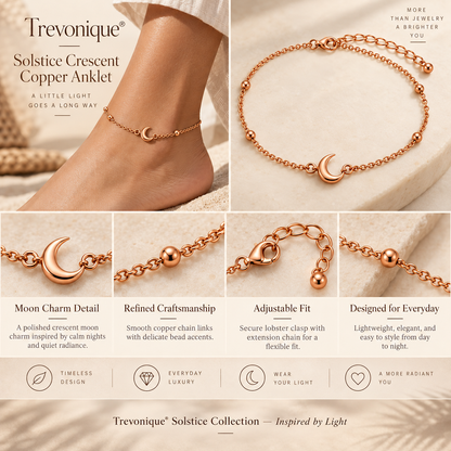 Trevonique® Solstice Crescent Copper Anklet