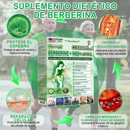 🔥🧪[Registrado en la FDA y Certificado en Buenas Prácticas de Fabricación (GMP)] | Purlora® Maravilla Matutina · Berberina × NAD+ Parche de Nanomicroagujas Avanzado 10 en 1 🇺🇸 | Respaldado por la ciencia | Fórmula 10 en 1 | Resultados en 7 días ⏳