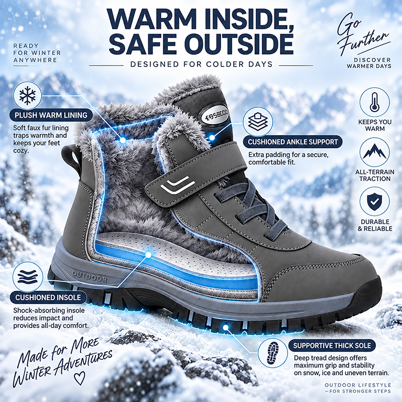 🔥 Bestseller 2026 – Today Only: 80% Off 🏆 Women’s Winter Boots with Warm Plush Lining, Stabilizing Ankle Support & Non-Slip Tread Sole
