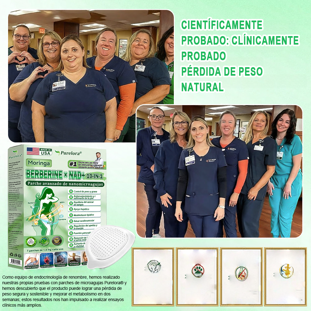🔥🧪[Registrado en la FDA y Certificado en Buenas Prácticas de Fabricación (GMP)] | Purlora® Maravilla Matutina · Berberina × NAD+ Parche de Nanomicroagujas Avanzado 10 en 1 🇺🇸 | Respaldado por la ciencia | Fórmula 10 en 1 | Resultados en 7 días ⏳