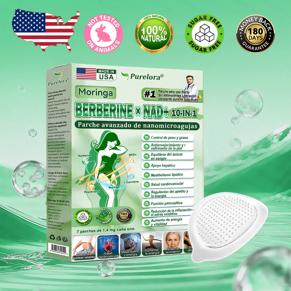 🔥🧪[Registrado en la FDA y Certificado en Buenas Prácticas de Fabricación (GMP)] | Purlora® Maravilla Matutina · Berberina × NAD+ Parche de Nanomicroagujas Avanzado 10 en 1 🇺🇸 | Respaldado por la ciencia | Fórmula 10 en 1 | Resultados en 7 días ⏳