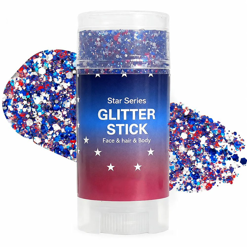 StarSpangle Sparkle 4th of July Glitter Stick: Red, White & Blue Body & Hair Sparkle