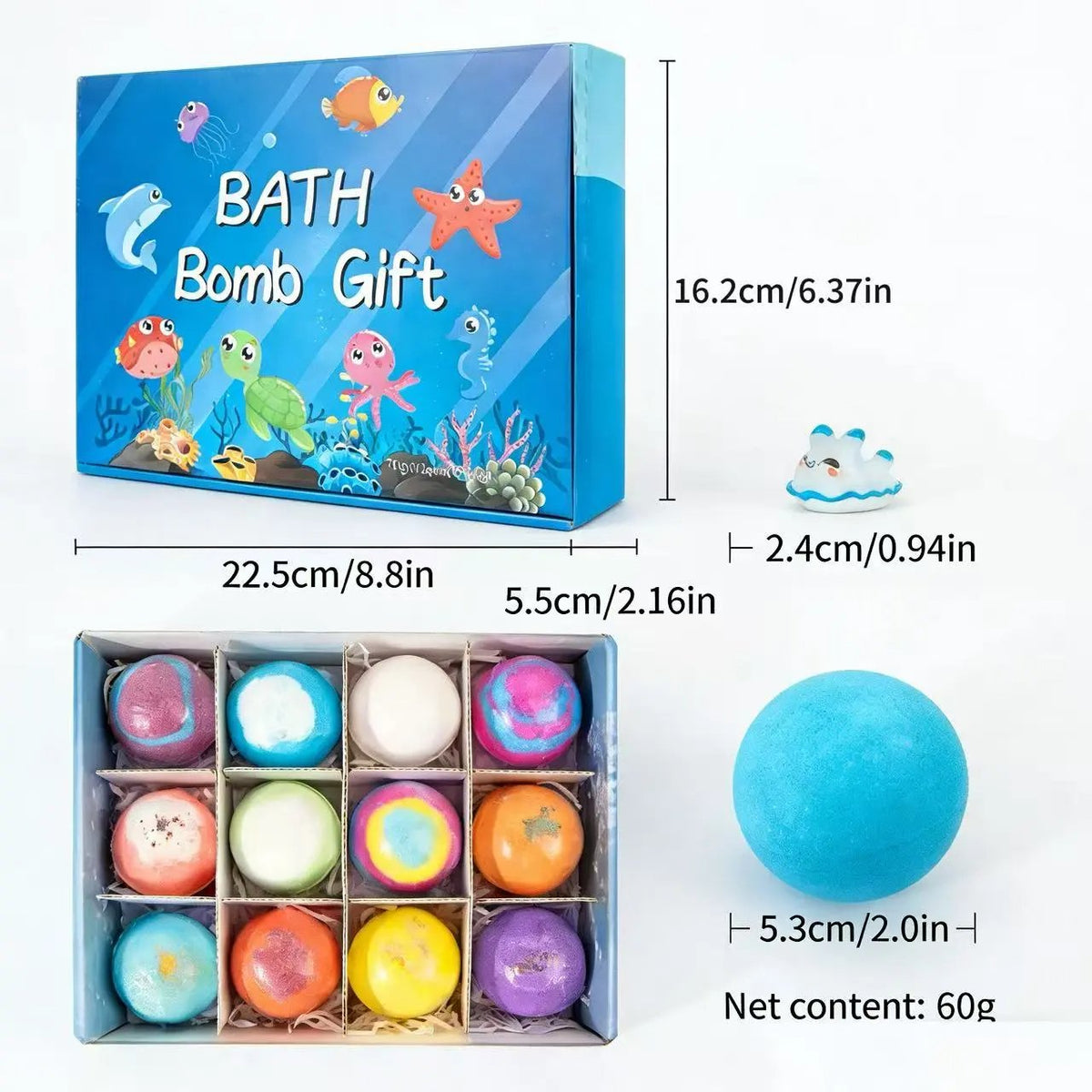 🌈12-Pack Ocean Surprise Bath Bombs