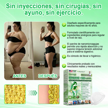 🔥🧪[Registrado en la FDA y Certificado en Buenas Prácticas de Fabricación (GMP)] | Purlora® Maravilla Matutina · Berberina × NAD+ Parche de Nanomicroagujas Avanzado 10 en 1 🇺🇸 | Respaldado por la ciencia | Fórmula 10 en 1 | Resultados en 7 días ⏳