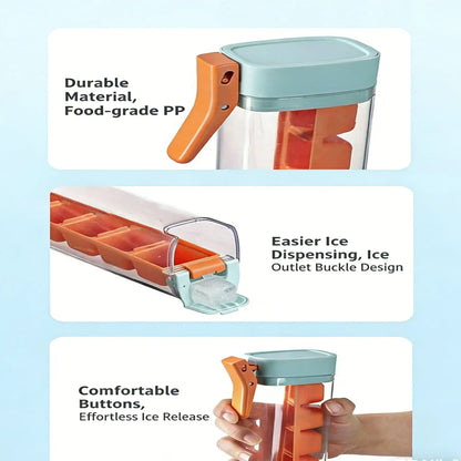 Self-Made Small Single-Hand Press Ice Tray, Simple 6-Cavity Refrigerator Ice Cube Mold, Easy-To-Use Ice Maker for Home Kitchen