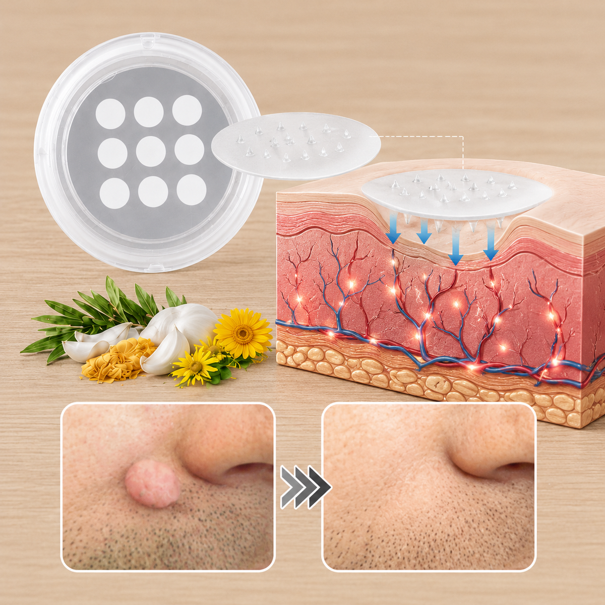 ✨Curalona® Parche 2 en 1 de Microneedles e Hidrocoloide🍀 | Elimina lunares elevados, acné, verrugas planas y fibromas cutáneos | Ayuda a mejorar arrugas, cicatrices e imperfecciones | Parches invisibles para rostro y cuerpo
