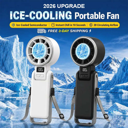 Cool Fan,Ice-CoolingTurbo Fan|5-SpeedHandheld Portable Fan -12H RechargeablePersonal Cooling Fan forTravel, Outdoor,Camping & Hiking IPerfect Gift for Him & Her(Black),Summer&PartyEssentials summerwins