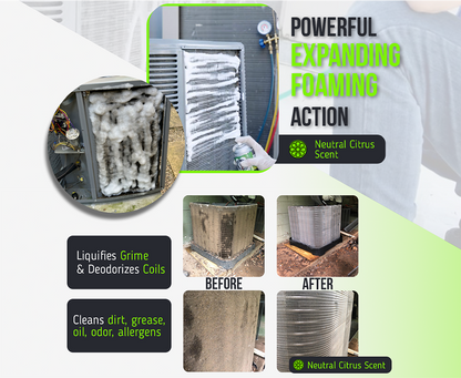 Foam Blaster AC Coil Cleaner Foam Spray | Air Conditioner Cleaning Foam Spray | Deep-Penetrating AC Coil Cleaner | No-Rinse Foam for Evaporator Coils & Light-Rinse Formula for Condenser Coils