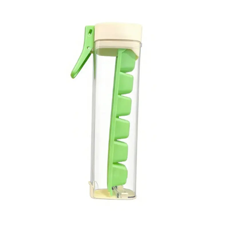 Self-Made Small Single-Hand Press Ice Tray, Simple 6-Cavity Refrigerator Ice Cube Mold, Easy-To-Use Ice Maker for Home Kitchen
