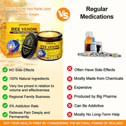 Official U.S Store🇺🇸Purelora® Bee Venom Pain Relief Joint Repair Cream 🐝🐝(Fast Acting Pain Relief, Inflammation Reduction & Bone Support)