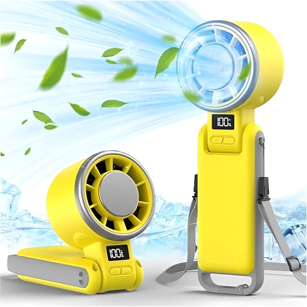 Cool Fan,Ice-CoolingTurbo Fan|5-SpeedHandheld Portable Fan -12H RechargeablePersonal Cooling Fan forTravel, Outdoor,Camping & Hiking IPerfect Gift for Him & Her(Black),Summer&PartyEssentials summerwins