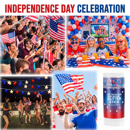 StarSpangle Sparkle 4th of July Glitter Stick: Red, White & Blue Body & Hair Sparkle
