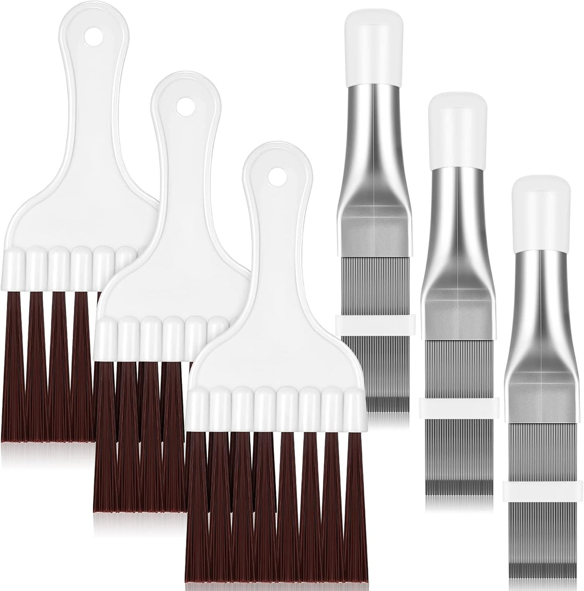 Air Conditioner Condenser Fin Comb, Fin Cleaning Brush Air Conditioner Coil Cleaner Refrigerator Coil Cleaning Whisk Brush Evaporator Radiator Repair Tool(2 Pieces)