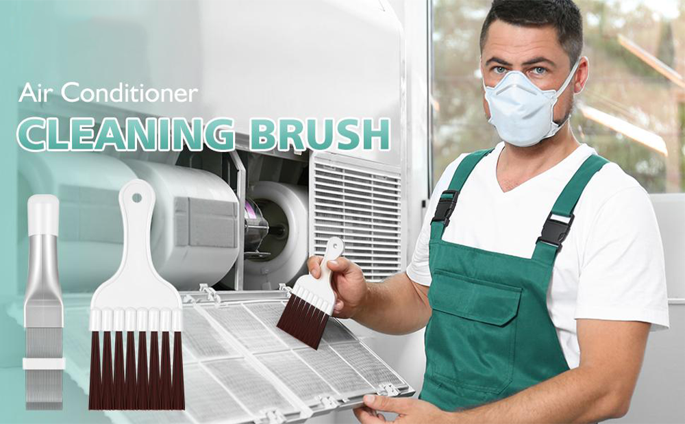 Air Conditioner Condenser Fin Comb, Fin Cleaning Brush Air Conditioner Coil Cleaner Refrigerator Coil Cleaning Whisk Brush Evaporator Radiator Repair Tool(2 Pieces)