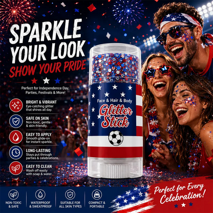 StarSpangle Sparkle 4th of July Glitter Stick: Red, White & Blue Body & Hair Sparkle