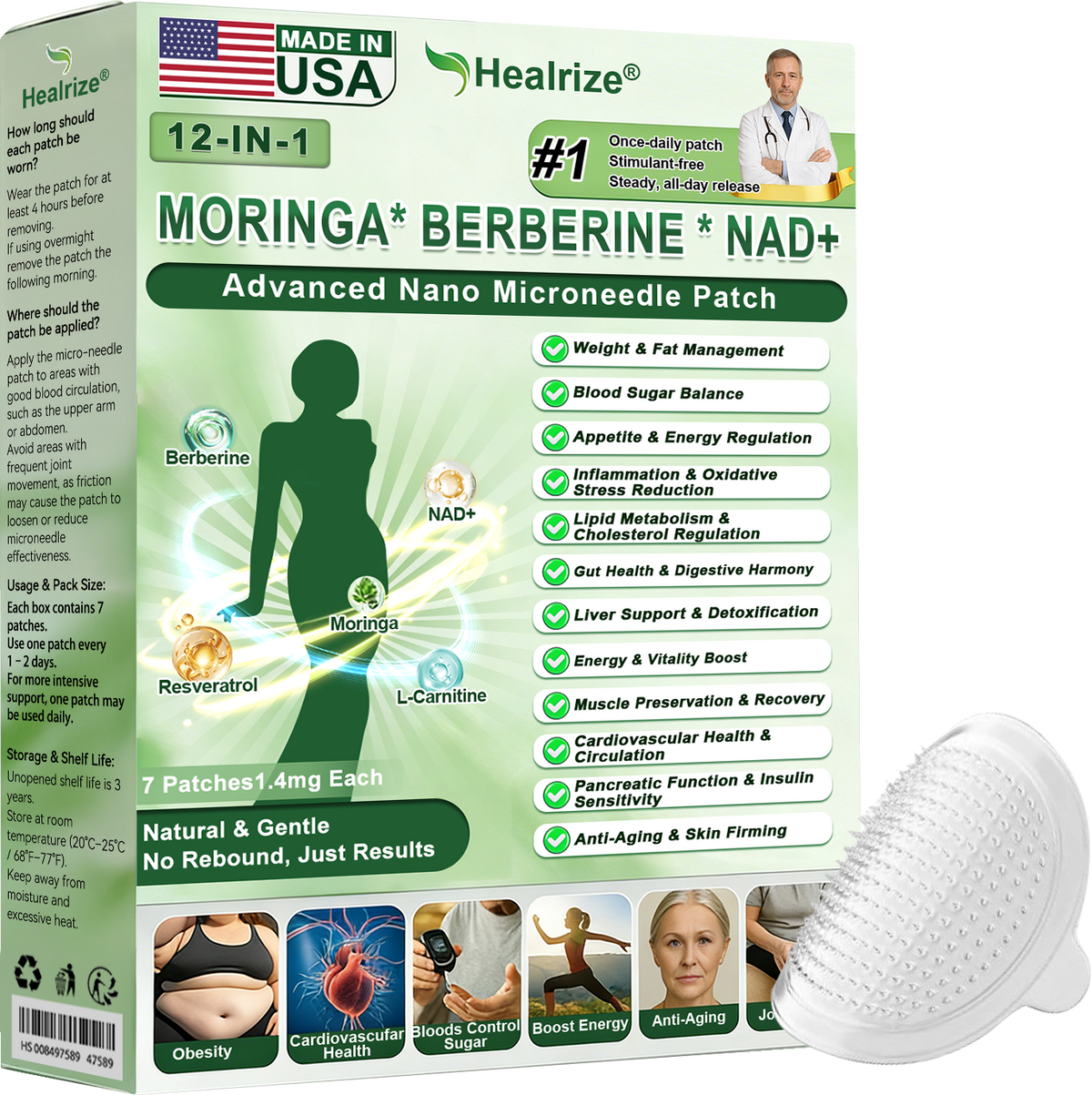𝑶𝒇𝒇𝒊𝒄𝒊𝒂𝒍 𝑺𝒕𝒐𝒓𝒆  | 👩‍⚕️ H𝐞a𝐥r𝐢z𝐞® 1𝟐-𝐈N-1 M𝐨r𝐢n𝐠a * B𝐞r𝐛e𝐫i𝐧e * N𝐀D+ 𝐀d𝐯a𝐧c𝐞d N𝐚n𝐨 𝐌i𝐜r𝐨n𝐞e𝐝l𝐞 𝐏a𝐭c𝐡 (𝐎𝐧𝐜𝐞 𝐃𝐚𝐢𝐥𝐲, 𝐯𝐢𝐬𝐢𝐛𝐥𝐞 𝐜𝐡𝐚𝐧𝐠𝐞𝐬 𝐢𝐧 𝟕 𝐝𝐚𝐲𝐬） F𝐨r 𝐎𝐛𝐞𝐬𝐢𝐭𝐲, 𝐋o𝐨s𝐞 𝐒k𝐢n, 𝐃𝐢𝐚𝐛𝐞𝐭𝐞𝐬, 𝐒𝐥𝐞𝐞𝐩 𝐀𝐩𝐧𝐞𝐚, 𝐀𝐧𝐝 𝐉𝐨𝐢𝐧𝐭 𝐈𝐬𝐬𝐮𝐞𝐬🎁