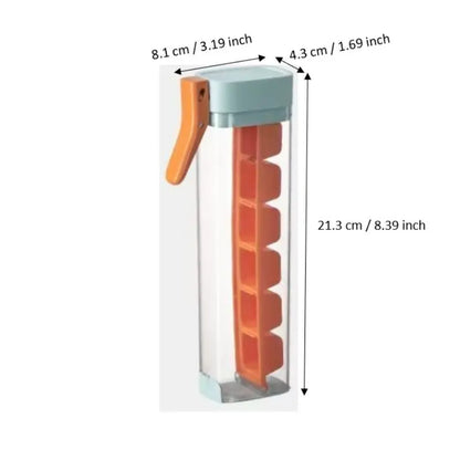 Self-Made Small Single-Hand Press Ice Tray, Simple 6-Cavity Refrigerator Ice Cube Mold, Easy-To-Use Ice Maker for Home Kitchen