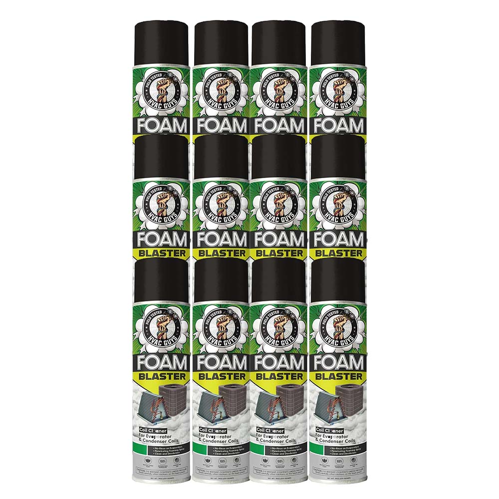 Foam Blaster AC Coil Cleaner Foam Spray | Air Conditioner Cleaning Foam Spray | Deep-Penetrating AC Coil Cleaner | No-Rinse Foam for Evaporator Coils & Light-Rinse Formula for Condenser Coils