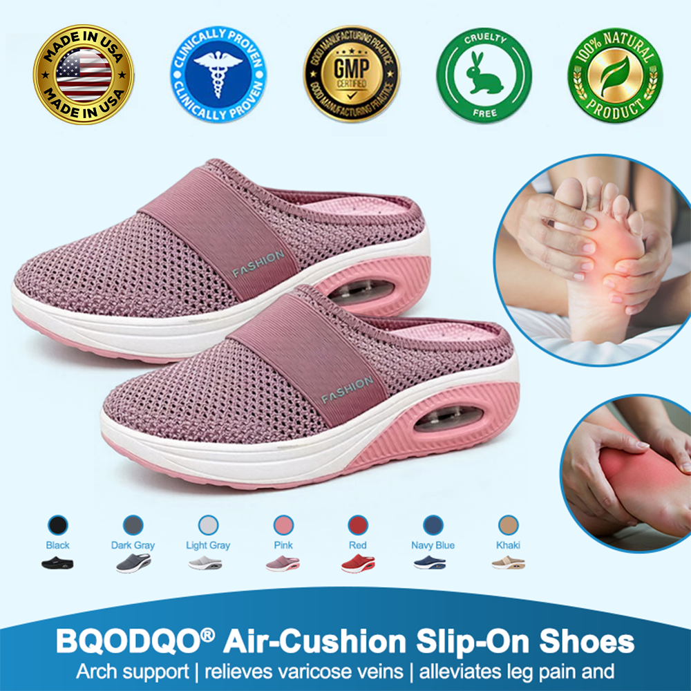 🔥🌍BQODQO® Air-Cushion Slip-On Walking Shoes with Arch Support, Relieves Varicose Veins🔥